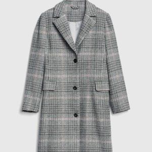 Gap Women's Plaid Longline Wool-blend Coat XL